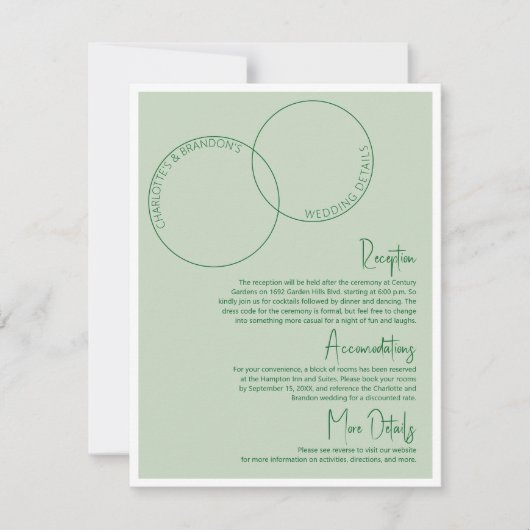 Two Rings Wedding Details Card Kaart (Voorkant)