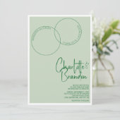 Two Rings Wedding Invitation Kaart (Staand voorkant)