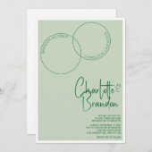 Two Rings Wedding Invitation Kaart (Voorkant / Achterkant)
