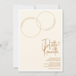 Two Rings Wedding Invitation Kaart