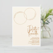 Two Rings Wedding Invitation Kaart (Staand voorkant)