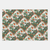 Two robins on a fence in the snow inpakpapier vel (Voorkant 2)