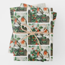 Two robins on a fence in the snow