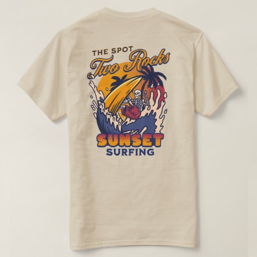 Two Rocks Surf en Strand T-shirt (Design achterkant)
