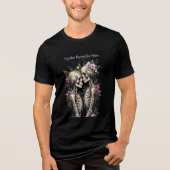 Two Romantic Gothic Human Skeletons Embracing Tri-Blend Shirt (Voorkant)