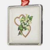 Two Romantic Hearts with White Lilies Metalen Ornament (Links)