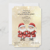 Two Santas His and His Wedding Shower Invitation Feestdagenkaart (Voorkant)