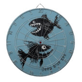 Two scary fish, personalized dartbord (Voorkant)