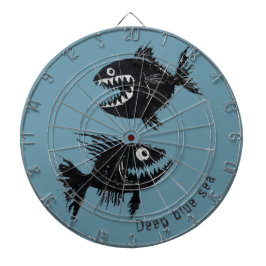 Two scary fish, personalized dartbord