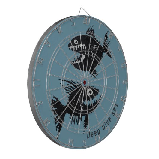 Two scary fish, personalized dartbord (Voorkant Links)
