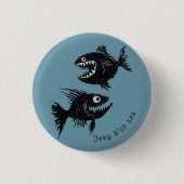 Two scary fish, personalized ronde button 3,2 cm (Voorkant)