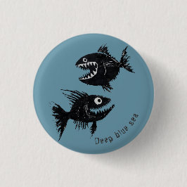 Two scary fish, personalized ronde button 3,2 cm