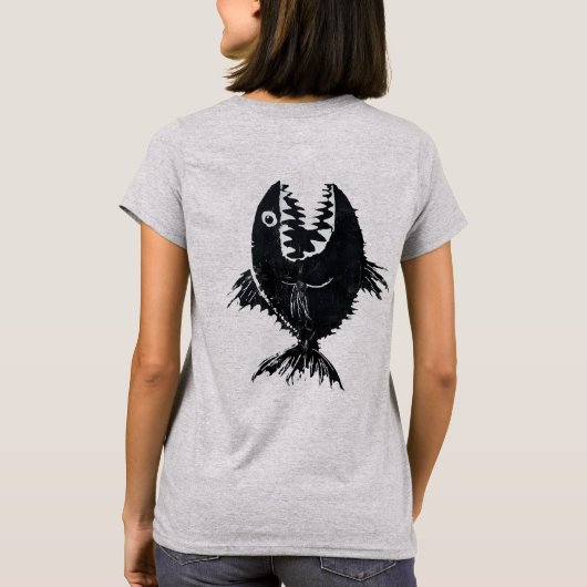 Two scary fish, personalized t-shirt (Achterkant)
