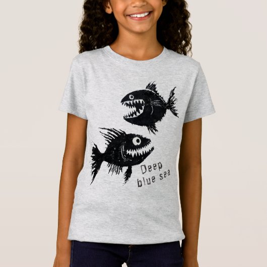 Two scary fish, personalized t-shirt (Voorkant)