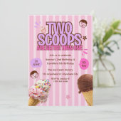 Two Scoops are Better Than One Ice Cream Birthday Kaart (Staand voorkant)