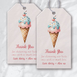 Two Scoops Ice Cream Twins Baby shower Bedankt Cadeaulabel