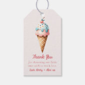 Two Scoops Ice Cream Twins Baby shower Bedankt Cadeaulabel (Voorkant)