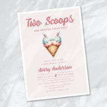 Two Scoops Ice Cream Twins Baby shower