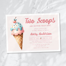 Two Scoops Ice Cream Twins Baby shower
