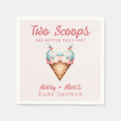 Two Scoops Ice Cream Twins Baby shower Servet (Voorkant)