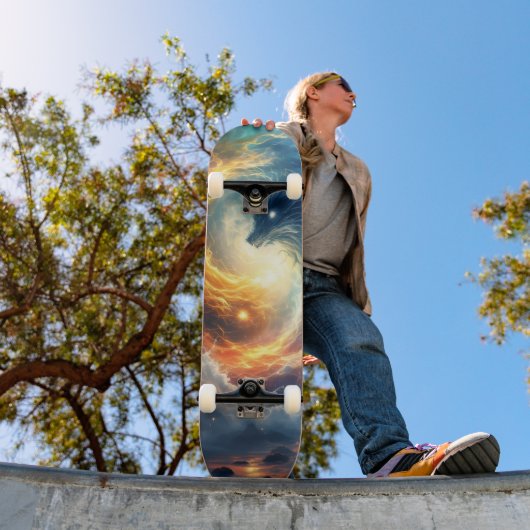 Two sea monsters chase each other, fantasy  persoonlijk skateboard (Buiten 1)