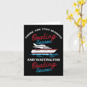 Two Seasons Boating Funny Yacht Meme Captain Manne Kaart (Gele Bloem)