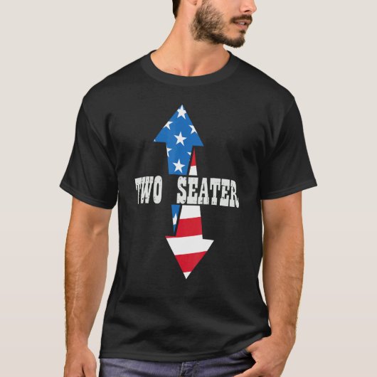 Two Seater Arrow 4th of July US Flag  T-shirt (Voorkant)