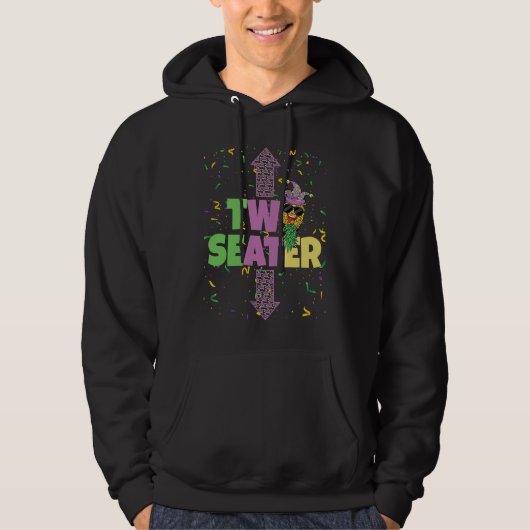 Two Seater Mardi Gras Upside Down Pineapple Swinge Hoodie (Voorkant)