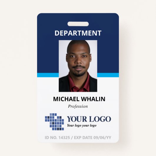 Two Shades Blue Voeg je Logo & foto toe Badge (Voorkant)