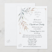 Two Shall Become One Christian Wedding Invitation Kaart (Voorkant / Achterkant)