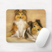 "Two Shetland Sheepdogs" Dog Art Mousepad Muismat (Met muis)