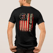 Two Side 45 47 Trump 2024 Amerikaanse vlag (op de  Tri-Blend Shirt (Achterkant)