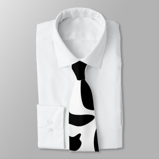 Two Sided Black and White Holstein Koe Pattern Str Stropdas (Gebonden)