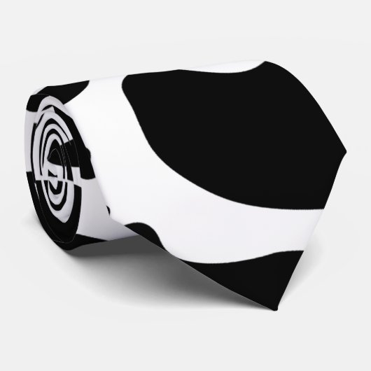 Two Sided Black and White Holstein Koe Pattern Str Stropdas (Opgerold)