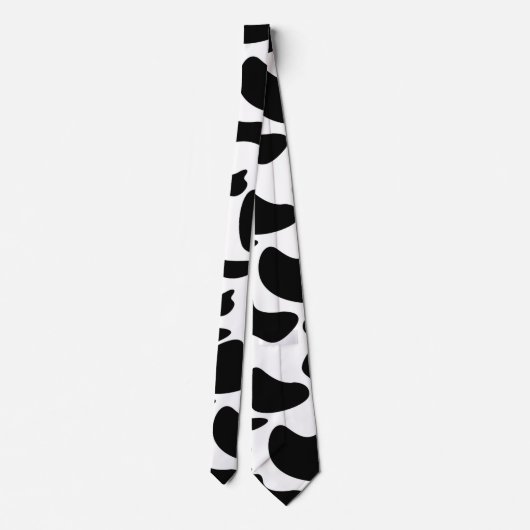 Two Sided Black and White Holstein Koe Pattern Str Stropdas (Achterkant)
