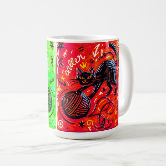 Two-Sided Cat Koffiemok (Voorkant rechts)