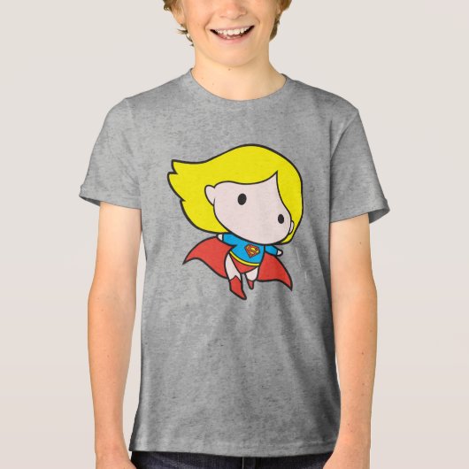 Two-Sided Chibi Supergirl Tri-Blend Shirt (Voorkant)