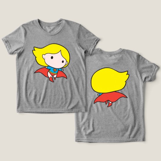 Two-Sided Chibi Supergirl Tri-Blend Shirt (Ontwerp Voorkant & Achterkant)