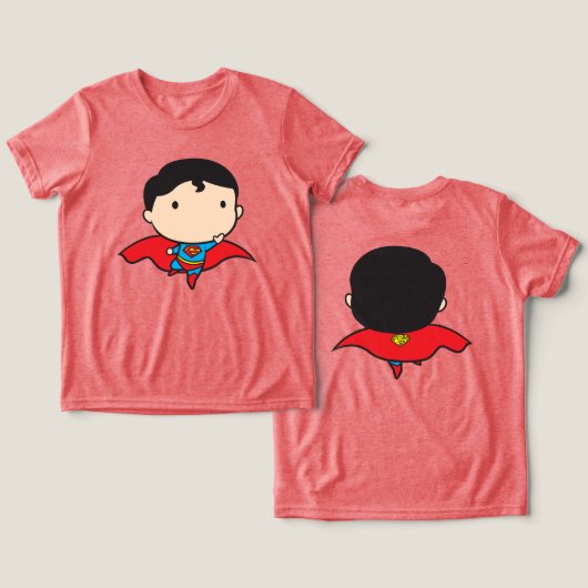 Two-Sided Chibi Superman Tri-Blend Shirt (Ontwerp Voorkant & Achterkant)