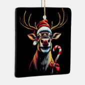 Two Sided Christmas Reindeer  Keramisch Ornament (Rechts)
