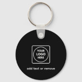 Two Sided Logo QR Code Black Business Keychains Sleutelhanger (Voorkant)