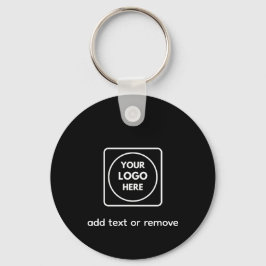 Two Sided Logo QR Code Black Business Keychains Sleutelhanger