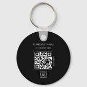 Two Sided Logo QR Code Black Business Keychains Sleutelhanger (Achterkant)
