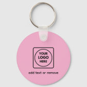 Two Sided Logo QR Code Blush Pink Keychains Sleutelhanger (Voorkant)