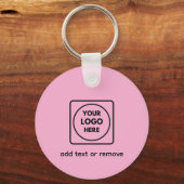 Two Sided Logo QR Code Blush Pink Keychains Sleutelhanger (Voorkant)