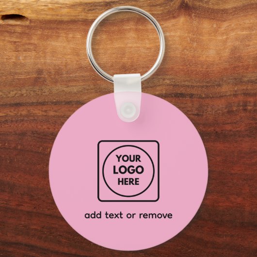 Two Sided Logo QR Code Blush Pink Keychains Sleutelhanger (Voorkant)