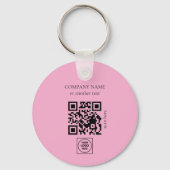 Two Sided Logo QR Code Blush Pink Keychains Sleutelhanger (Achterkant)