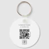 Two Sided Logo QR Code Clean Business Keychains Sleutelhanger (Achterkant)