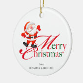 Two sided Merry Christmas Love Keramisch Ornament (Links)
