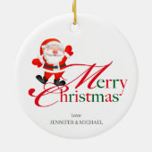 Two sided Merry Christmas Love Keramisch Ornament (Achterkant)